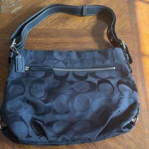 Coach Signature Hobo Shoulder Bag, Black
